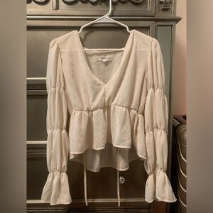 Urban Bliss Cream Color Boho Mesh Top